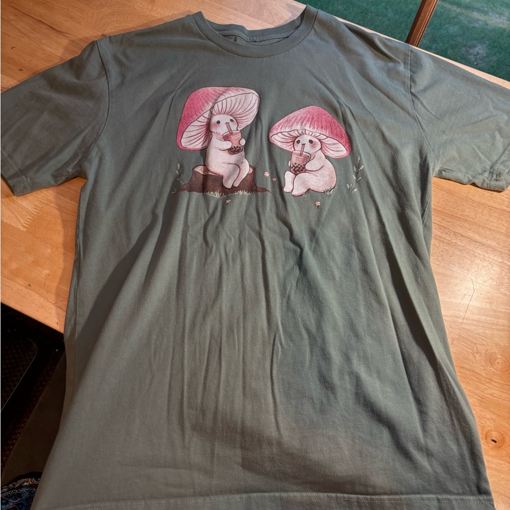 HOT TOPIC Fairydropart Mushrooms and Boba Tea Tee Shirt